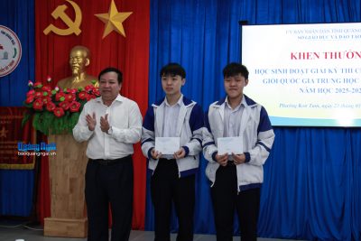 Khen thưởng cho 22 học sinh Trường đăng nhập MB66 chuyên Nguyễn Tất Thành đoạt giải quốc gia