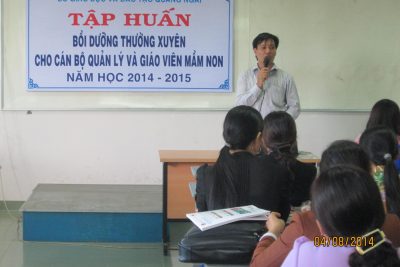 Tập huấn Bồi dưỡng thường xuyên cho cán bộ quản lý và MB66 mầm non năm học 2014-2015
